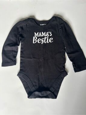 🍼5/$20🍼 Mama's Bestie Long-Sleeve Baby Bodysuit - Black